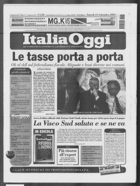 Italia oggi : quotidiano di economia finanza e politica